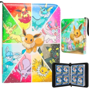 carpeta con cierre para 400 cartas eevee evoluciones