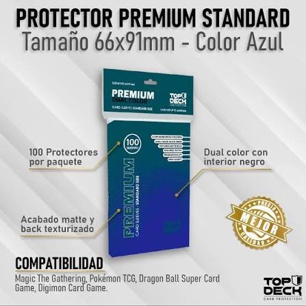 protectores azul premium topdeck standard 66x91mm protectores azul premium topdeck standard 66x91mm